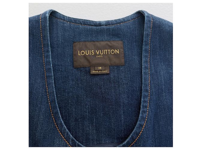 Louis Vuitton Resort 2013 Denim Weste & Culottes Set Blau - Ansicht 7