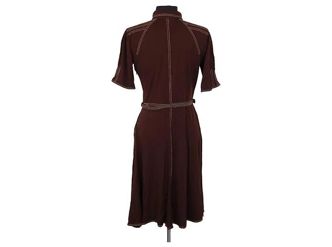 Hermès Kleid braun aus Viskose M - Ansicht 4