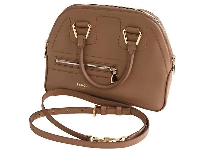 Borsa a mano Lancel Caméléon in pelle beige - vista 6