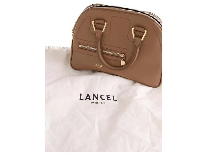 Borsa a mano Lancel Caméléon in pelle beige - vista 7