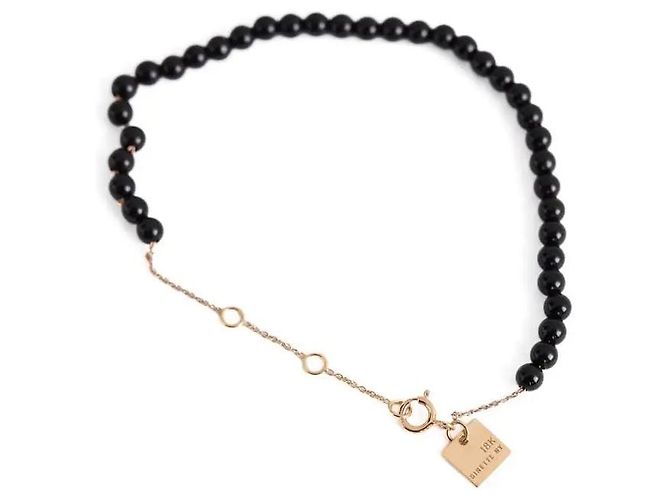 Bracciale Ginette Ny nero in oro rosa - vista 2