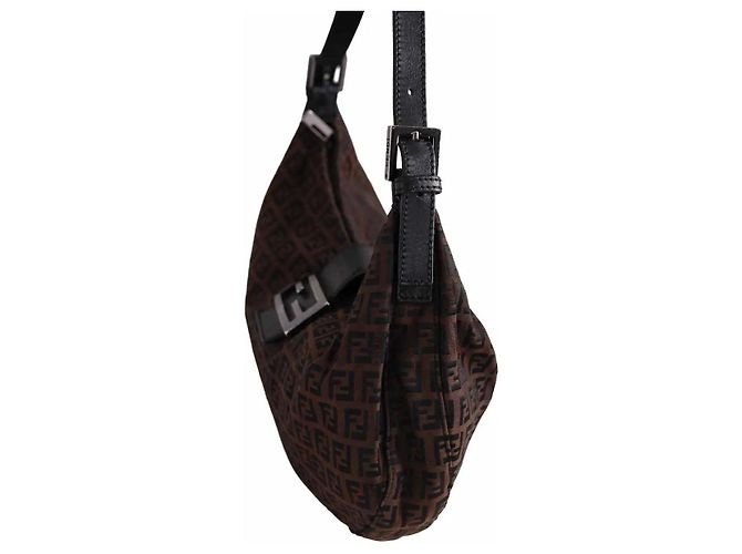 Borsa a tracolla Fendi marrone sintetica - vista 3