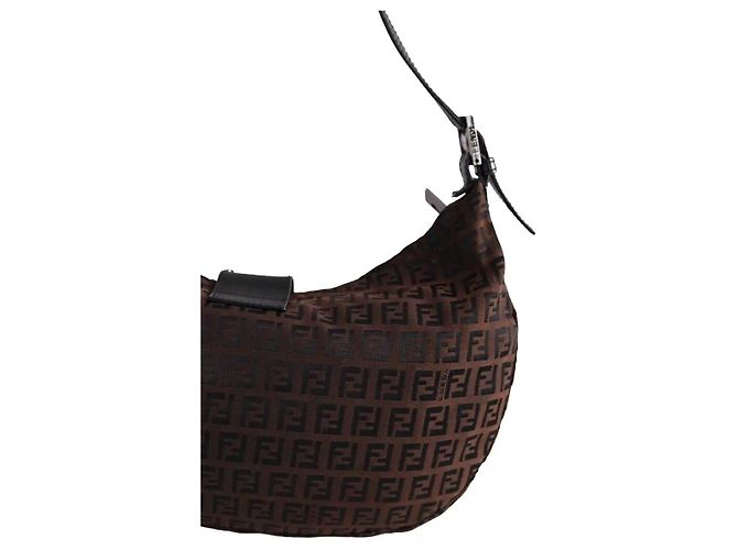 Borsa a tracolla Fendi marrone sintetica - vista 4