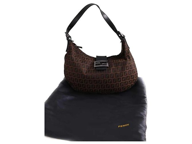 Borsa a tracolla Fendi marrone sintetica - vista 7