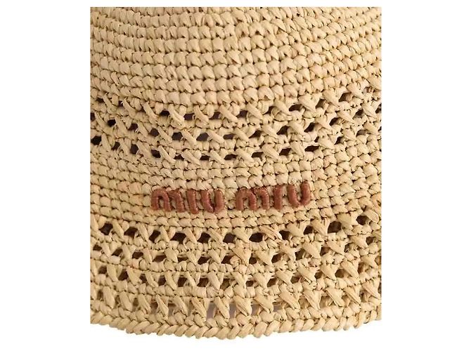 Cappello in vimini beige Miu Miu - vista 2