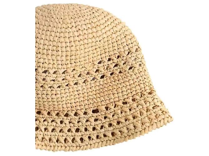 Cappello in vimini beige Miu Miu - vista 3