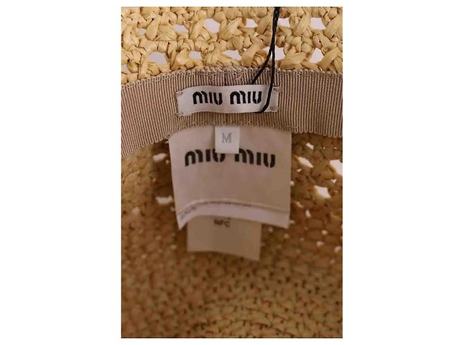 Cappello in vimini beige Miu Miu - vista 5