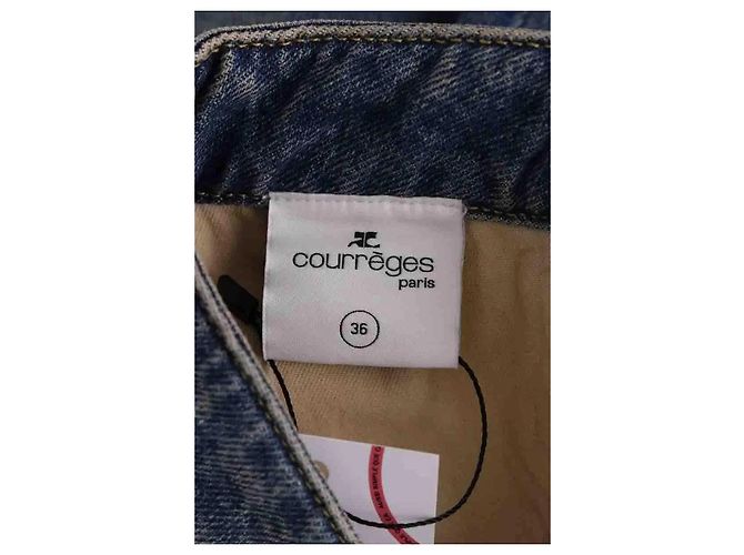 Courreges Minifalda Courrèges de algodón azul - vista 5