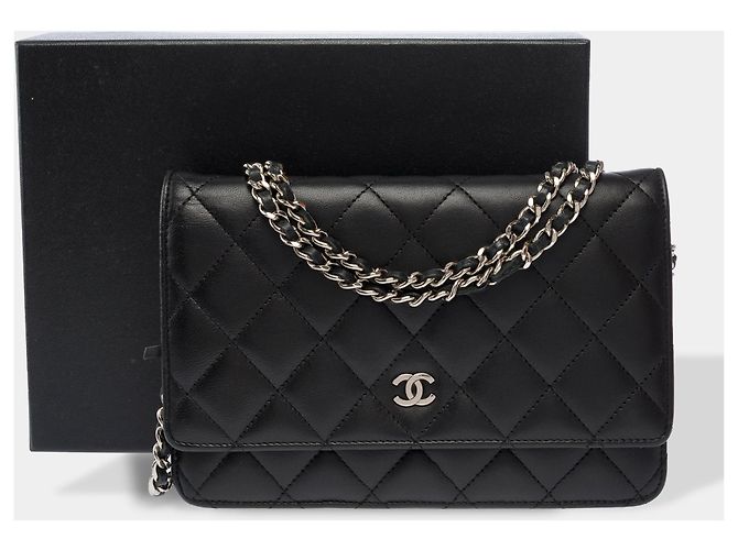 Borsa CHANEL Wallet on Chain in Pelle Nera - 103857 Nero - vista 2