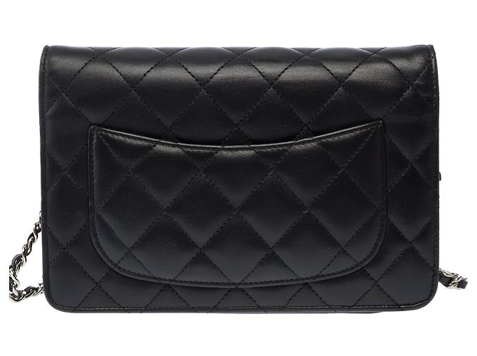Borsa CHANEL Wallet on Chain in Pelle Nera - 103857 Nero - vista 4