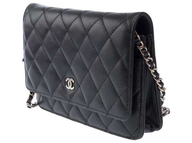 Borsa CHANEL Wallet on Chain in Pelle Nera - 103857 Nero - vista 5