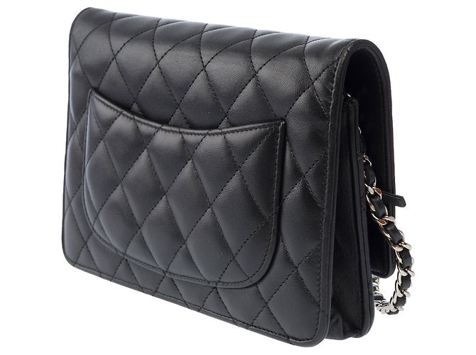 Borsa CHANEL Wallet on Chain in Pelle Nera - 103857 Nero - vista 6