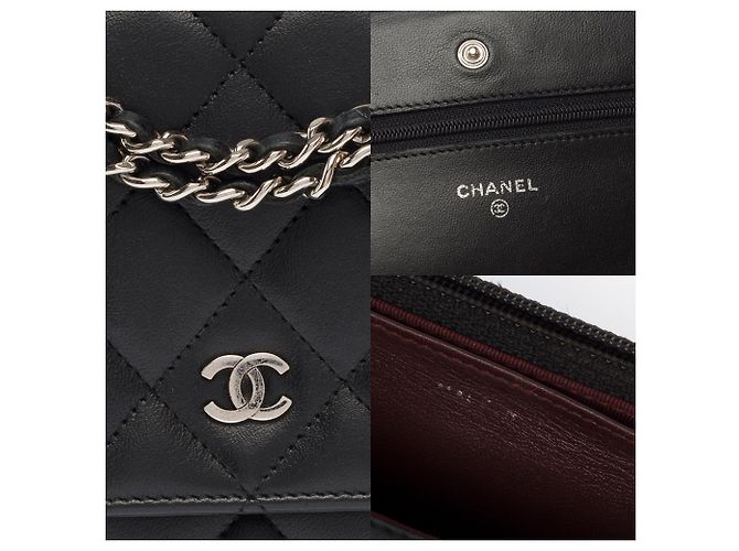 Borsa CHANEL Wallet on Chain in Pelle Nera - 103857 Nero - vista 7