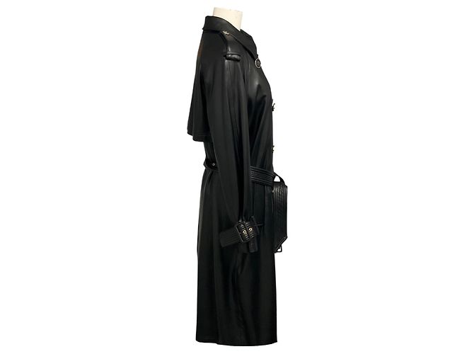 Trench Coat Conneley in ecopelle nera Veronica Beard con dickey Nero - vista 2