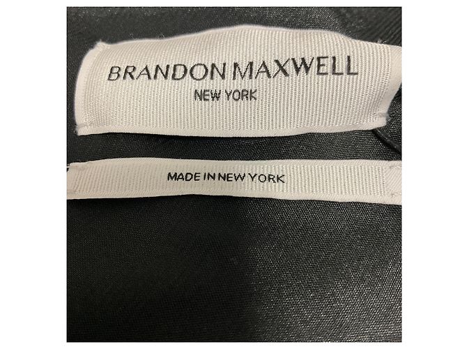 Autre Marque Vestido asimétrico Lowery de rayas diplomáticas negras / blancas Brandon Maxwell Negro - vista 4