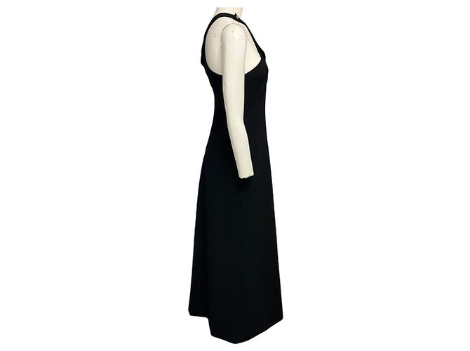 Autre Marque Rosetta Getty Black Ärmelloses Midi-Kleid mit Überkreuz-Ausschnitt - Ansicht 2