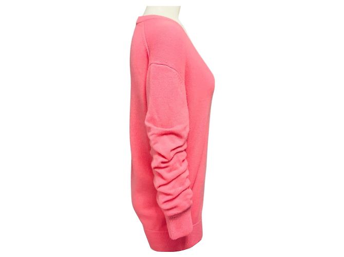 Michael Kors Collection Kaschmirpullover in Geranium Pink mit gerafften Ärmeln - Ansicht 2