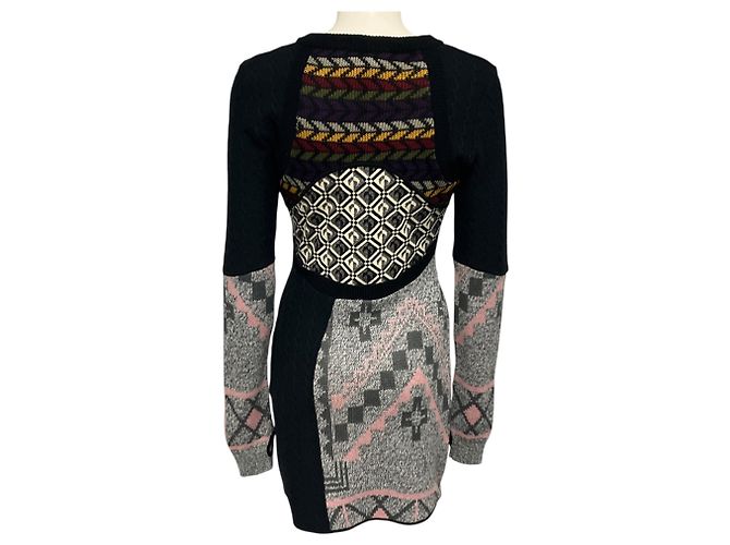 Abito pullover Marine Serre Black Multi Crazy Pullover Sweater Dress Multicolore - vista 3