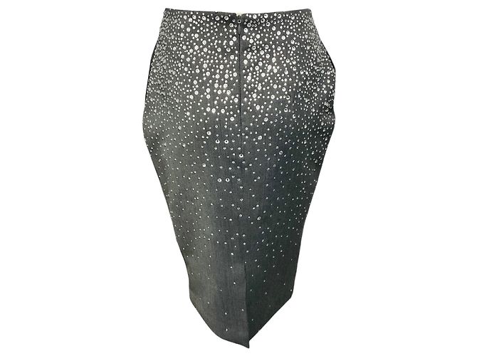 Autre Marque Falda lápiz de sastre Alex Perry Slate Grey Crystal Gris - vista 3