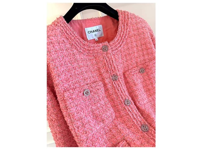 Chaqueta Chanel de tweed rosa talla 42 Multicolor - vista 3