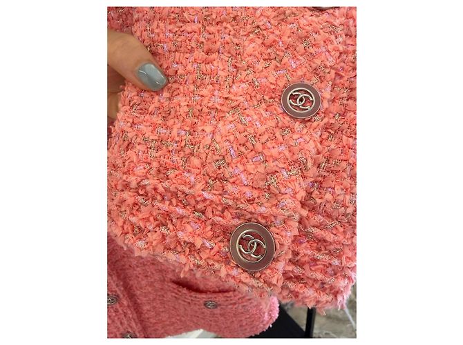 Chaqueta Chanel de tweed rosa talla 42 Multicolor - vista 4
