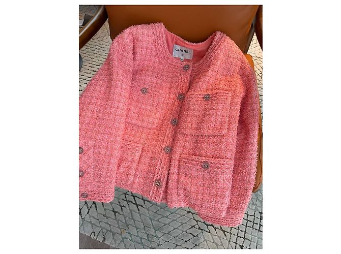 Chaqueta Chanel de tweed rosa talla 42 Multicolor - vista 6