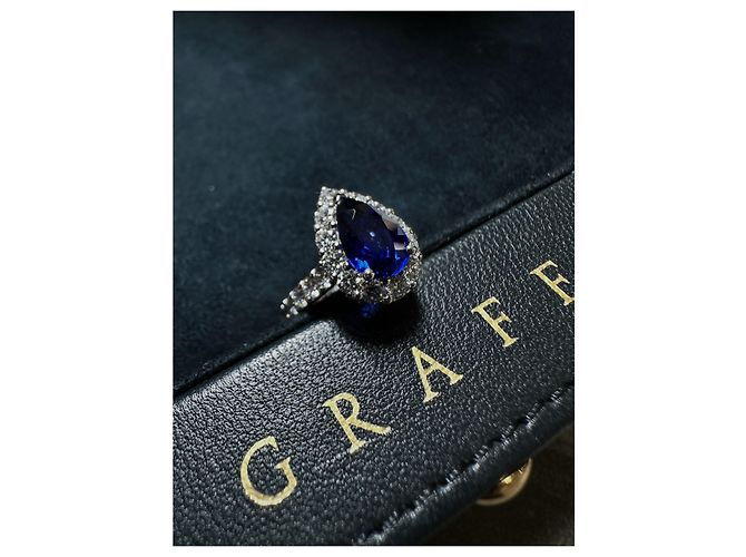 Anello Graff in platino con zaffiro blu taglia 48 Multicolore - vista 2