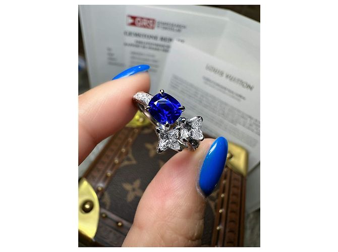 Louis Vuitton Ring aus Platin mit Saphir Größe 52 Mehrfarben - Ansicht 4