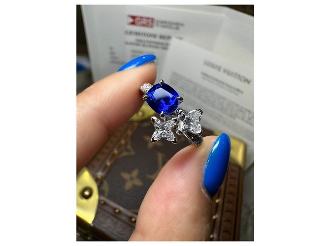 Louis Vuitton Ring aus Platin mit Saphir Größe 52 Mehrfarben - Ansicht 5