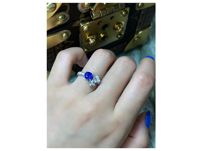 Louis Vuitton Ring aus Platin mit Saphir Größe 52 Mehrfarben - Ansicht 6