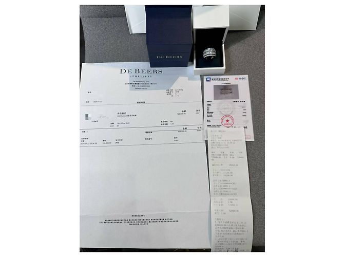 De Beers Ring aus Platin 1.71 ct Größe 51 Mehrfarben - Ansicht 6