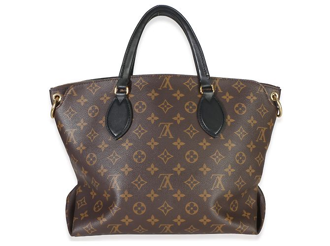 Louis Vuitton Black Monogram Canvas Flower Zipped Tote MM Marrone - vista 2