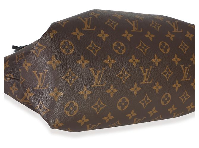 Louis Vuitton Black Monogram Canvas Flower Zipped Tote MM Marrone - vista 7