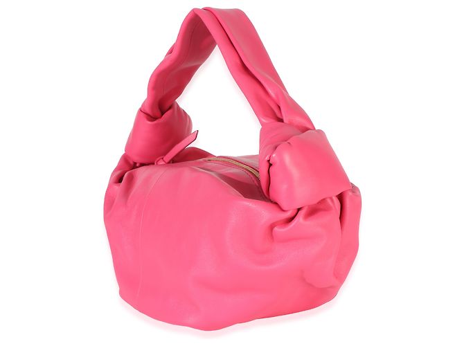Bottega Veneta Mini Borsa Double Knot in Nappa Rosa - vista 3