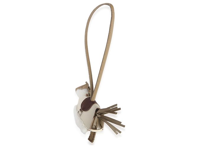 Hermès Beige Marfa Terre Craie Ecru Rodeo Robeo Plush Charm PM - vista 3