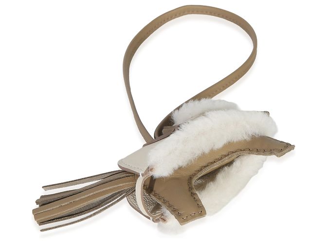 Hermès Beige Marfa Terre Craie Ecru Rodeo Robeo Plush Charm PM - vista 5