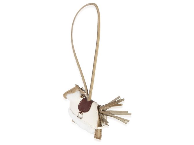 Hermès Beige Marfa Terre Craie Ecru Rodeo Robeo Plush Charm PM - vista 6