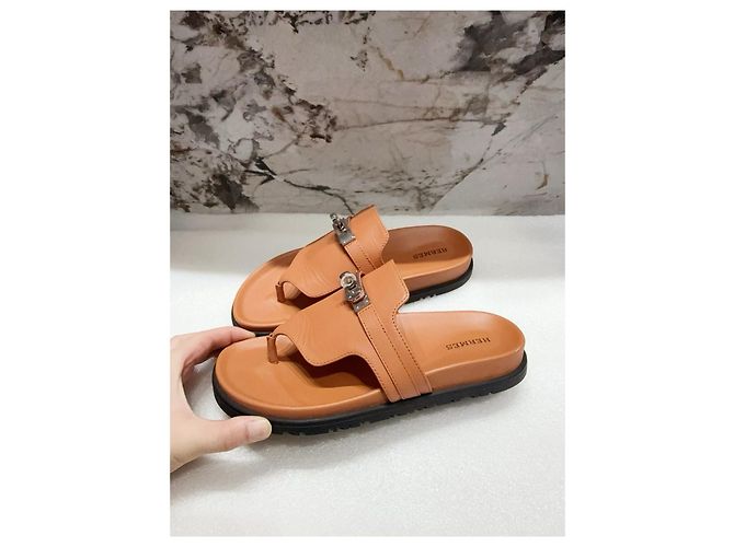 Hermès Camel Leather Mules and Clogs Size 36 Multiple colors - view 3