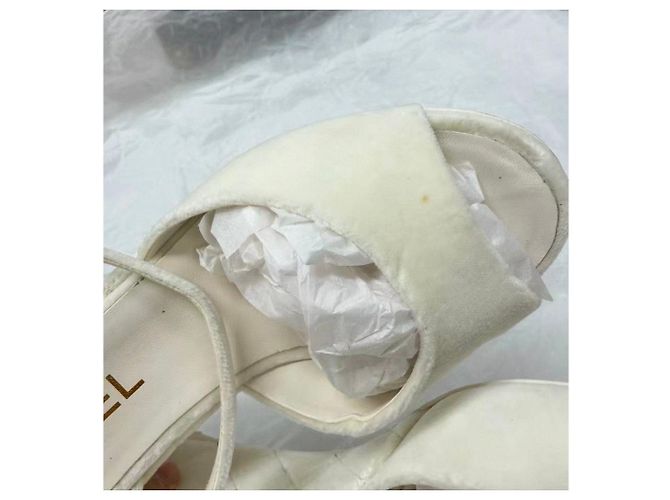 Chanel Sandalen weiß Stoff Größe 36 Mehrfarben - Ansicht 3