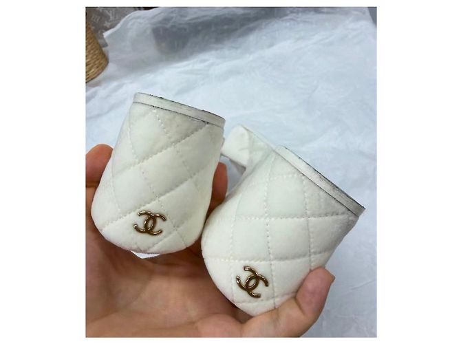 Chanel Sandalen weiß Stoff Größe 36 Mehrfarben - Ansicht 5