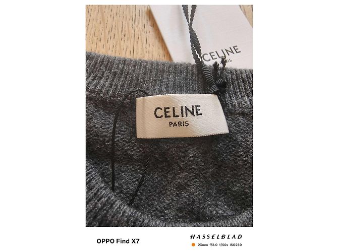 Céline Strickpullover Wolle Grau Mehrfarben - Ansicht 3
