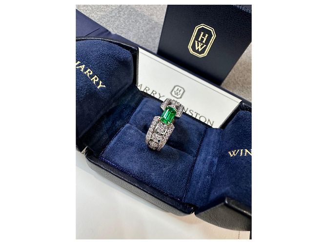 Harry Winston Smaragdring Platin 0.5 ct Mehrfarben - Ansicht 4