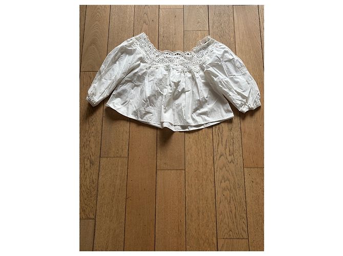 Top Sandro de algodão branco Multicor - vista 2