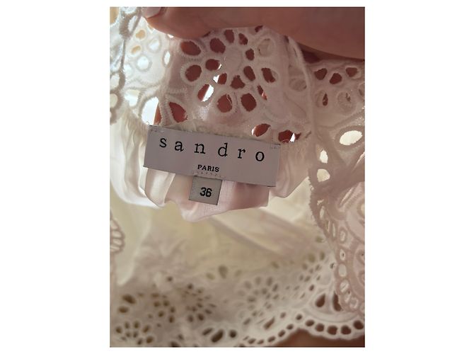 Top Sandro de algodão branco Multicor - vista 3