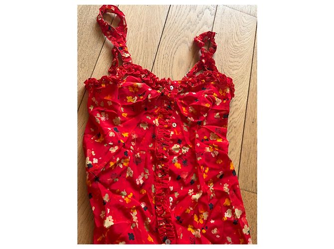 Autre Marque Vestido de seda rojo Realisation Multicolor - vista 5