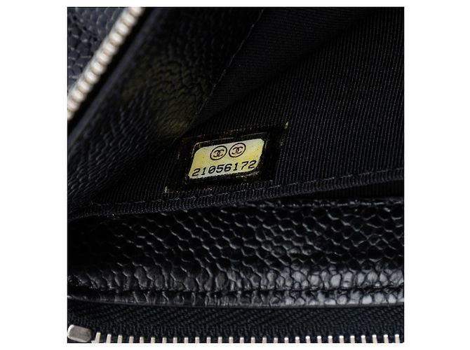 Borsa Clutch Chanel Small CC Quilted Caviar Zip Pouch Nera Nero - vista 6