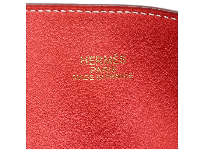 Borsa Tote Hermès Clemence Double Sens 36 Rossa Rosso - vista 5