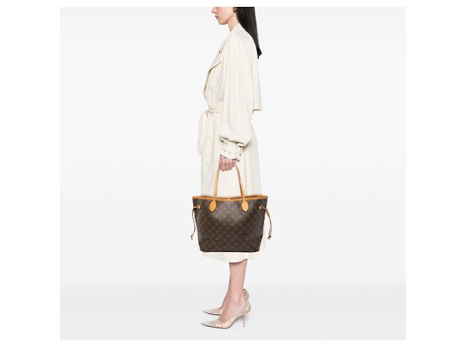 Borsa Tote Louis Vuitton Monogram Neverfull MM Marrone - vista 7