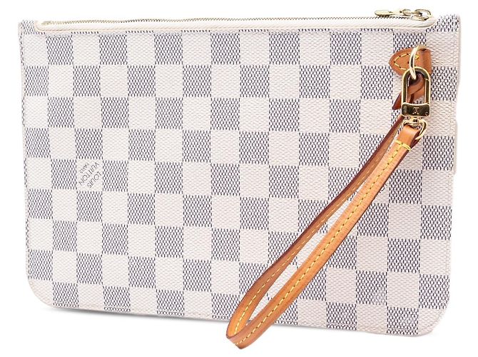 Pouch Louis Vuitton Damier Azur Neverfull MM bianca Bianco - vista 2
