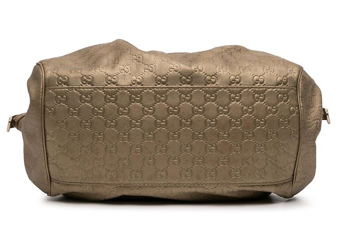 Borsa Satchel Gucci Guccissima Sukey Marrone - vista 3